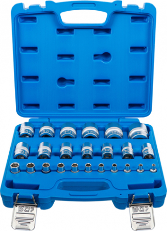 Tubulare - Set chei tubulare hexagonale in toli, actionare 1/4" si 1/2", 24 piese BGS 2246