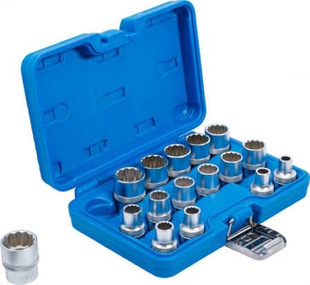 Set chei tubulare 8 - 24 mm, 12 puncte, actionare 1/2”, 16 piese BGS 2226 [2]