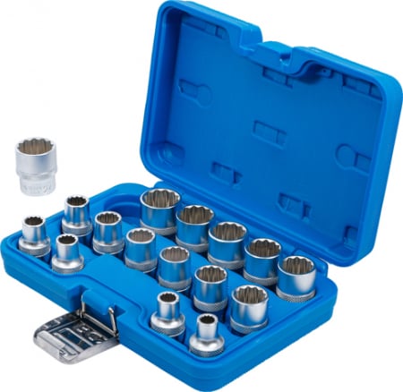 Set chei tubulare 8 - 24 mm, 12 puncte, actionare 1/2”, 16 piese BGS 2226 [3]