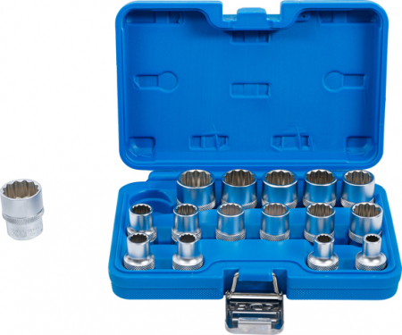 Tubulare - Set chei tubulare 8 - 24 mm, 12 puncte, actionare 1/2”, 16 piese BGS 2226