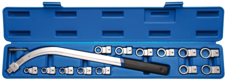 Unelte de Motor si accesorii - Set cheie inelara curbata cu capete de schimb tip rozeta, 12 - 19 mm, E10 - E18, 15 piese BGS 1312