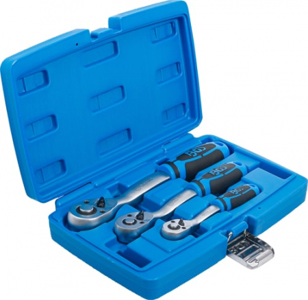 Set clicketi reversibili cu pas fin, antrenare 1/4, 3/8", 1/2", 3 piese, BGS 621 [2]
