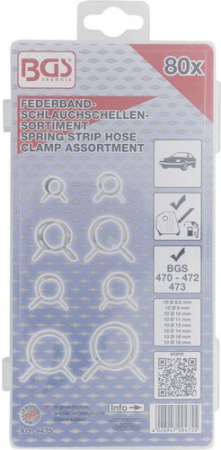 Set coliere de furtun banda din otel de arc, 80 piese BGS 9475 [2]