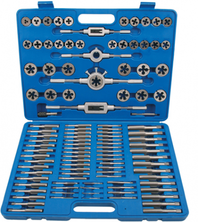Filiere si tarozi - Set de filiere si tarozi M2 - M18, 110 piese BGS 1900