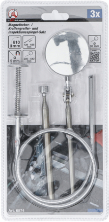 Set recuperator cu magnet, gheare si oglinda, 3 piese BGS 6874 [2]