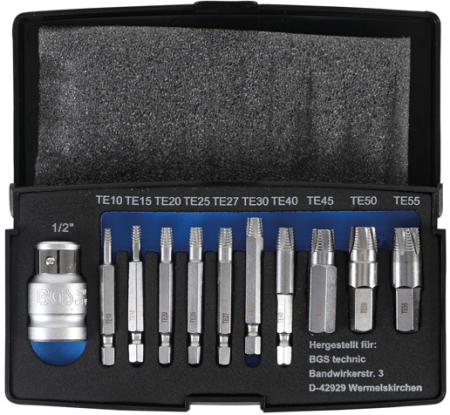 Truse si seturi - Set extractoare pentru suruburi cu cap Torx T-Star T10-T55, 11 piese BGS 9170