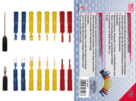 Dispozitiv de testare - Set fise masurat conectori, 16 piese BGS 8516