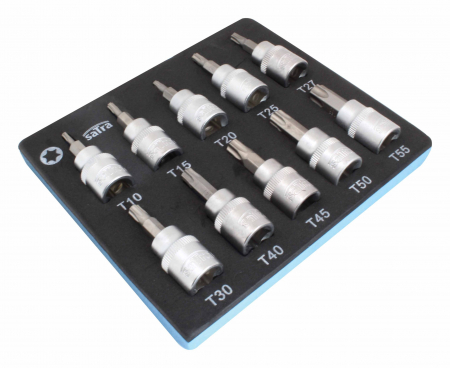 Dulapuri, Module, Cutii - S-H138NT Tava unelte cu torxuri tubulare 3/8", 10 piese