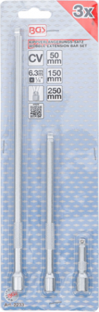 Set prelungitoare cu cap sferic, actionare 1/4", 3 piese BGS 2233 [3]