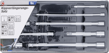 Set prelungitoare cu cap sferic, antrenare 1/4" / 3/8" / 1/2", 9 piese BGS 6113 [3]