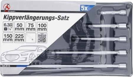 Set prelungitoare cu cap sferic, antrenare 1/4", 5 piese BGS 6110 [3]