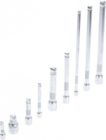 Set prelungitoare cu cap sferic, antrenare 1/4", 3/8", 1/2", 9 piese BGS 2253