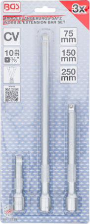 Set prelungitoare cu cap sferic, actionare 3/8", 75 / 150 / 250 mm, 3 piese BGS 2239 [3]