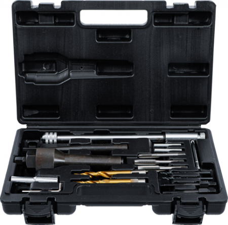 Extractoare suruburi - Set reparatie filet si extractor bujii incandescente BGS 98297
