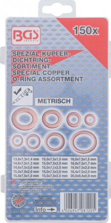 Set saibe cupru pentru injectoare, 150 piese BGS 8120 [2]