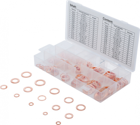 Consumabile - Set saibe de cupru pentru etansare hidraulica, 150 bucati BGS 8052