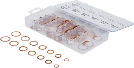 Set saibe din cupru pentru etansare, Ø 6 - 20 mm, 95 piese, BGS 9313