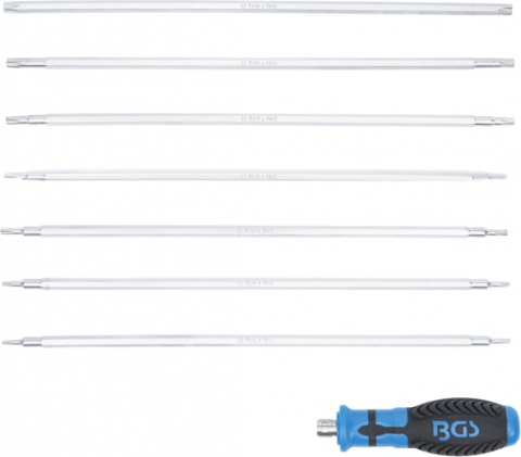 Set şurubelniţe cu capete interschimbabile, profil T (pentru Torx), profil T (pentru Torx Plus) cu gaura, 8 piese, BGS 2326 [1]