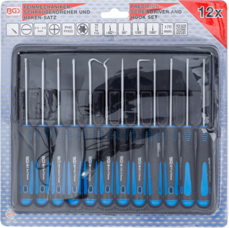 Set surubelnite fine si minicarlige cu forme diferite, 12 piese BGS 8833 [2]