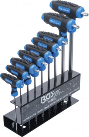 Surubelnite, Torx & Imbus - Set chei torx T10 - T50 cu maner T, 9 piese BGS 8485