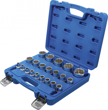 Set chei tubulare 8 - 36 mm, 12 puncte, antrenare 1/2”, 21 piese BGS 2267 [2]