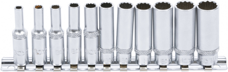 Tubulare - Set chei tubulare 4 - 13 mm, 12 puncte, antrenare 1/4”, 11 piese BGS 5251