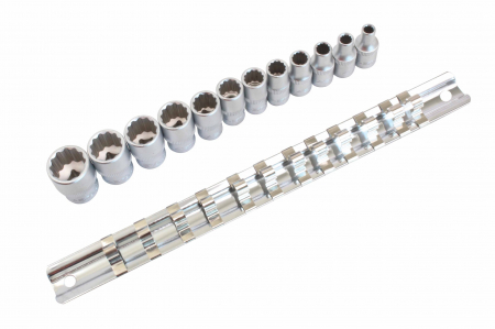 Chei/Tubulare/Biti - A-IN222 Set tubulare bihexagonale in inch, actionare 1/4", 12 piese