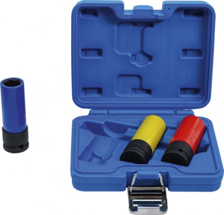 Tubulare - Set tubulare de impact 17, 19, 21 mm cu protectie pentru jante din aliaj, antrenare 1/2", 3 piese BGS 7300
