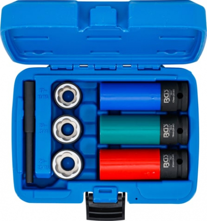 Truse si seturi - Set tubulare de impact 17, 19, 21 mm cu protectie pentru jante din aliaj, antrenare 1/2", 7 piese BGS 7300