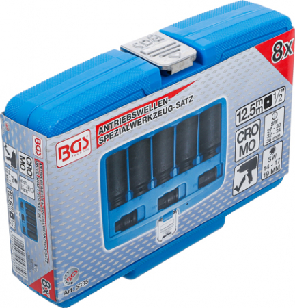 Set tubulare de impact in 12 colturi si biti de impact, 8 piese BGS 5335 [6]