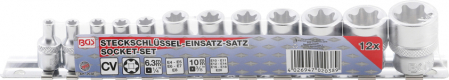 Set tubulare profil E, E4 - E20, actionare 1/4”, 3/8”, 12 piese BGS 2038 [2]