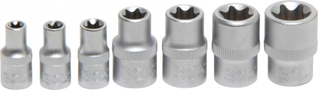 Set chei tubulare profil E, E6 - E16, actionare 1/4”, 3/8”, 7 piese BGS 2027 [1]