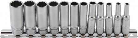 Tubulare - Set tubulare adanci, 12 puncte, actionare 1/4", marimi in toli, 12 piese BGS 2757