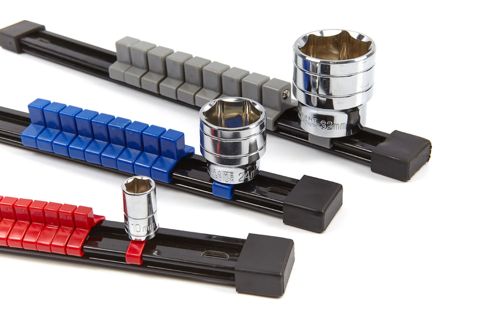 Accesorii pentru tubulare - GBH6562 Set3 buc suport chei tubulare 1/4 3/8 1/2 plastic hbm machines olanda