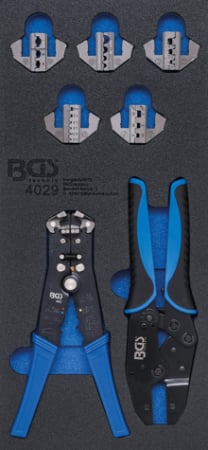Dulapuri, Module, Cutii - Echipament pentru dulap 1/3",set clesti pentru sertizat si dezizolat BGS 4029