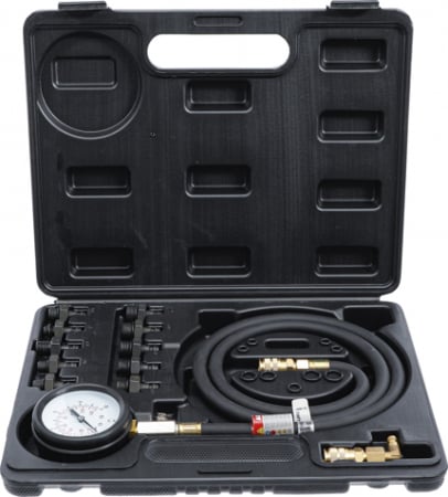 Dispozitiv de testare - Tester presiune ulei cu set de adaptoare BGS 98007