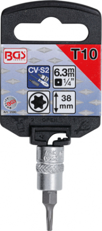 Bit torx T10 in tubulara cu prindere de 1/4” lungime 38 mm BGS 2590 [1]