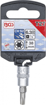 Bit torx T27 in tubulara cu prindere de 1/4” lungime 38 mm BGS 2594 [1]