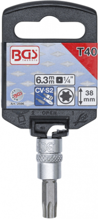 Bit torx T40 in tubulara cu prindere de 1/4”, lungime 38 mm, BGS 2596 [1]