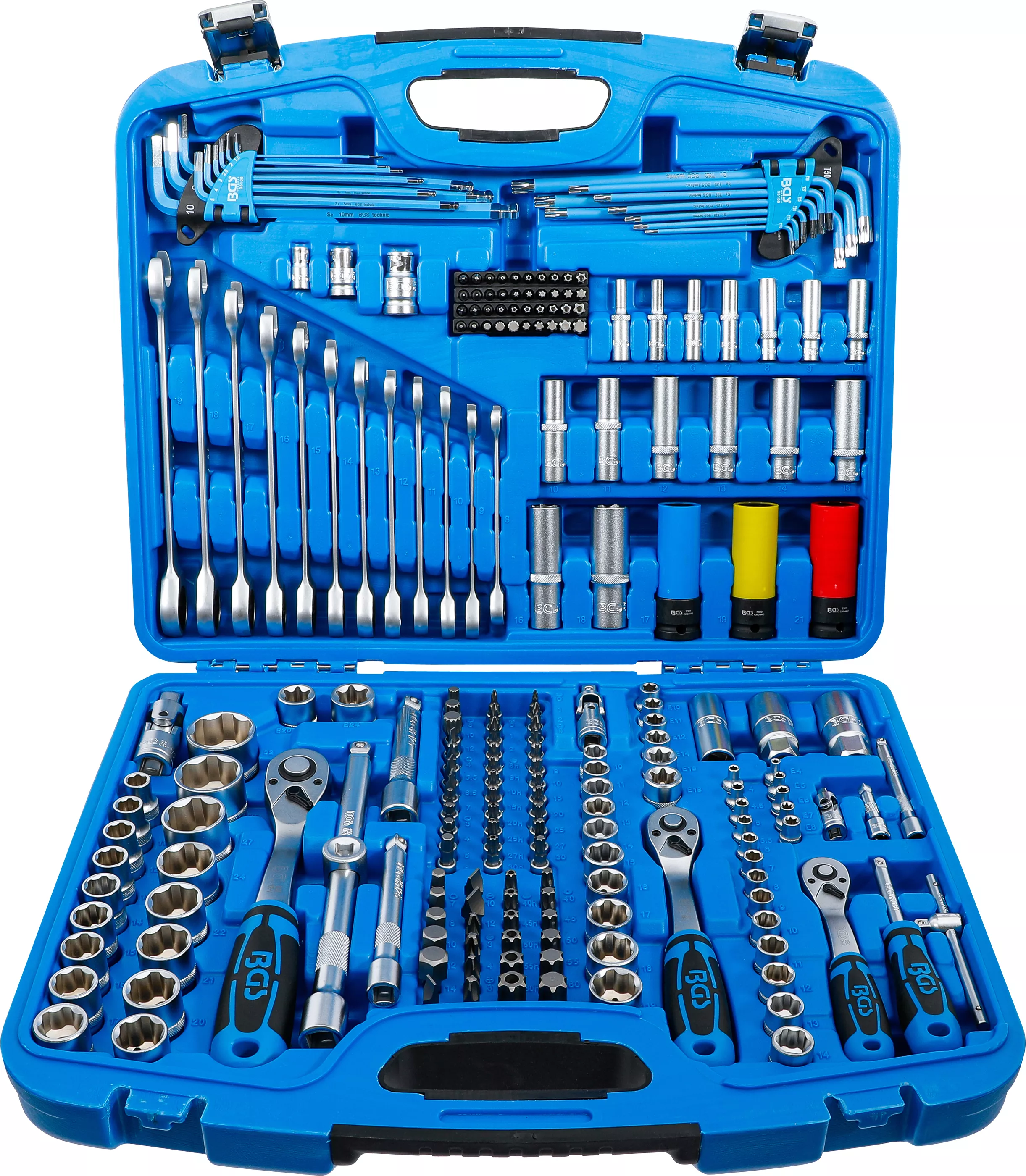 Truse si seturi - Set chei tubulare profil ondulat, antrenare 6,3 mm (1/4") / 10 mm (3/8") / 12,5 mm (1/2"), 218 piese, BGS 8820