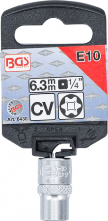 Cheie tubulara profil E, E10, actionare 1/4" BGS 6430 [2]