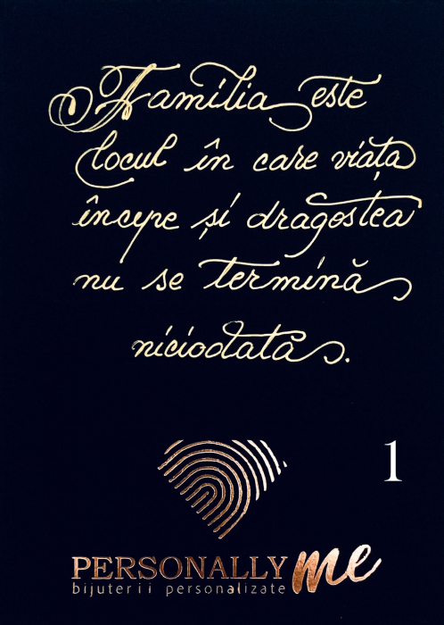 Felicitare caligrafiată mesaj special cadou familie [2]