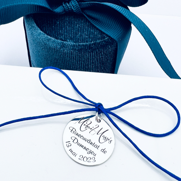 Banut argint botez sau mot personalizat - nume, data, mesaj [2]