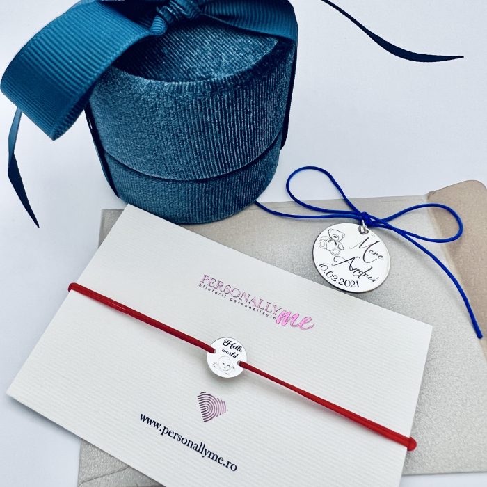 Banut argint personalizat mot sau botez un an nume simbol [4]