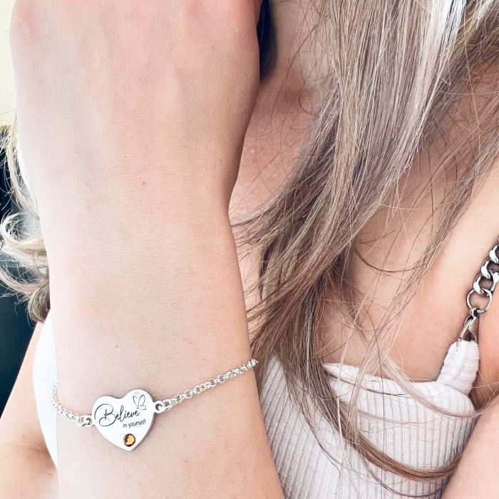 Bratara argint personalizata inima si cristal Swarovski [3]