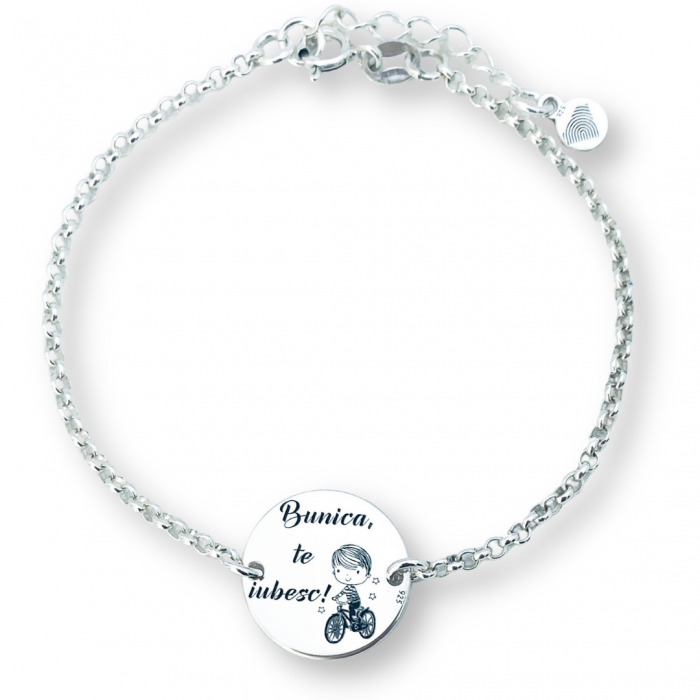 Bratara argint personalizata simbol Baietel cadou pentru Bunica [3]