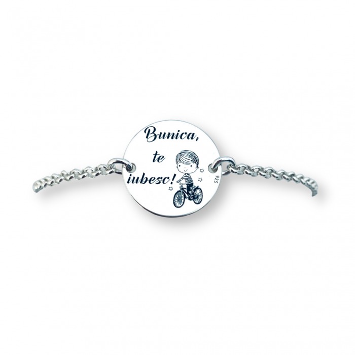 Bratara argint personalizata simbol Baietel cadou pentru Bunica [2]