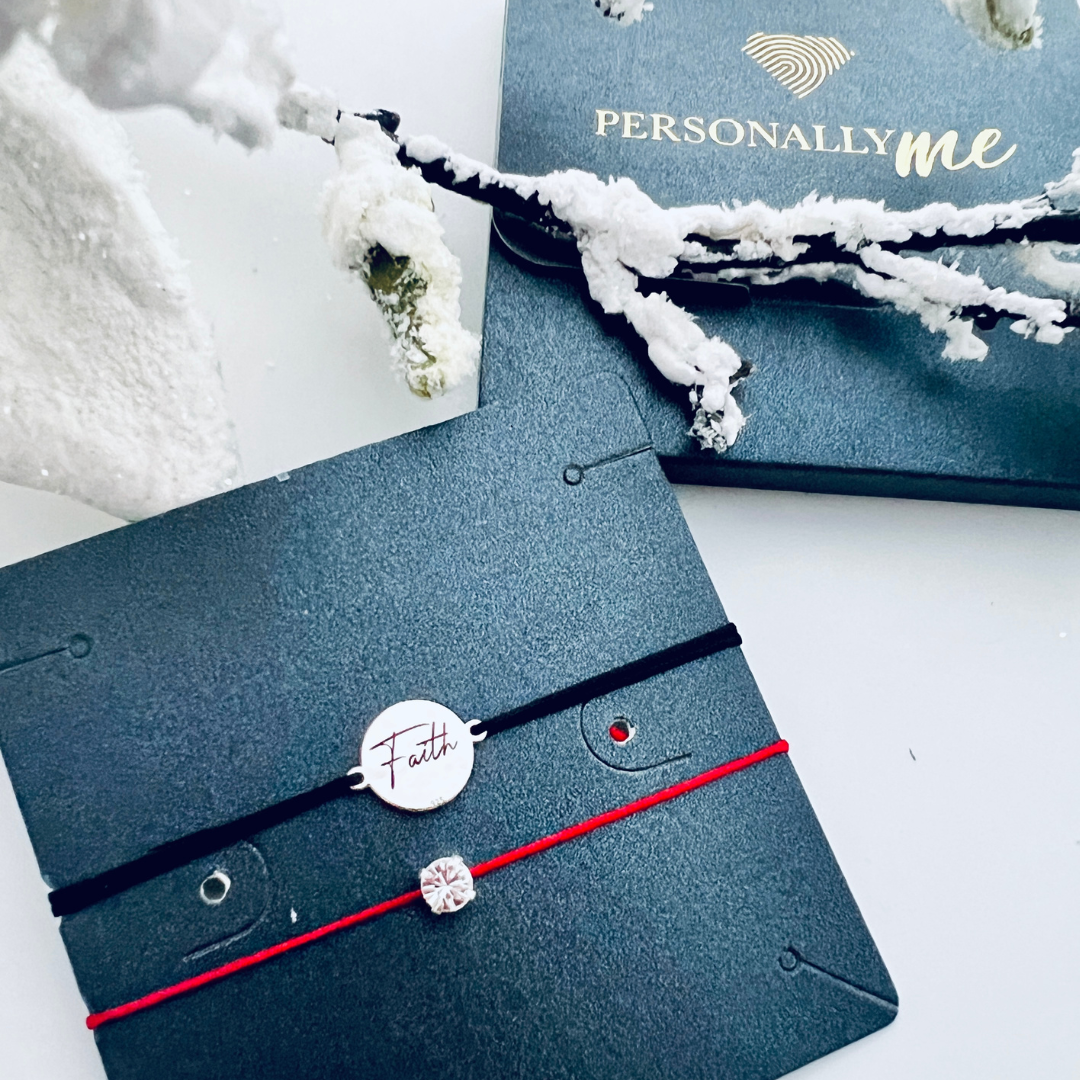 Brățară argint, personalizată șnur reglabil - Faith [3]