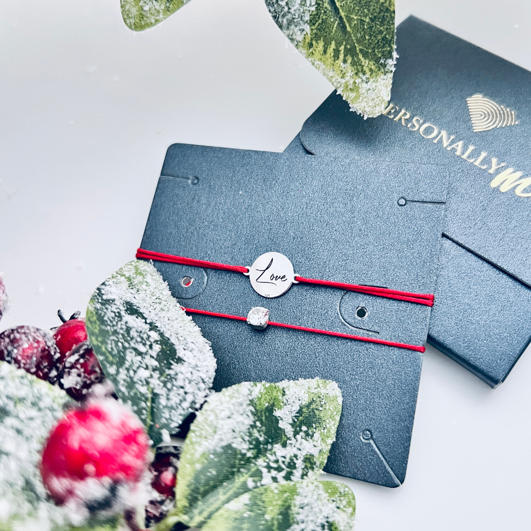 Brățară argint, personalizată șnur reglabil - Love [3]