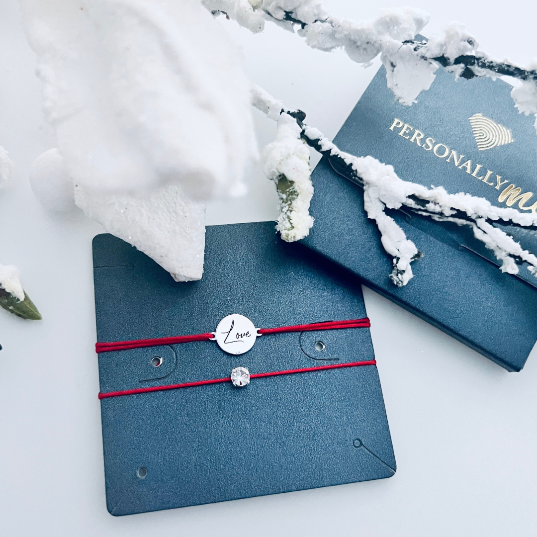 Brățară argint, personalizată șnur reglabil - Love [4]